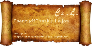 Csernyánszky Lajos névjegykártya