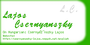 lajos csernyanszky business card